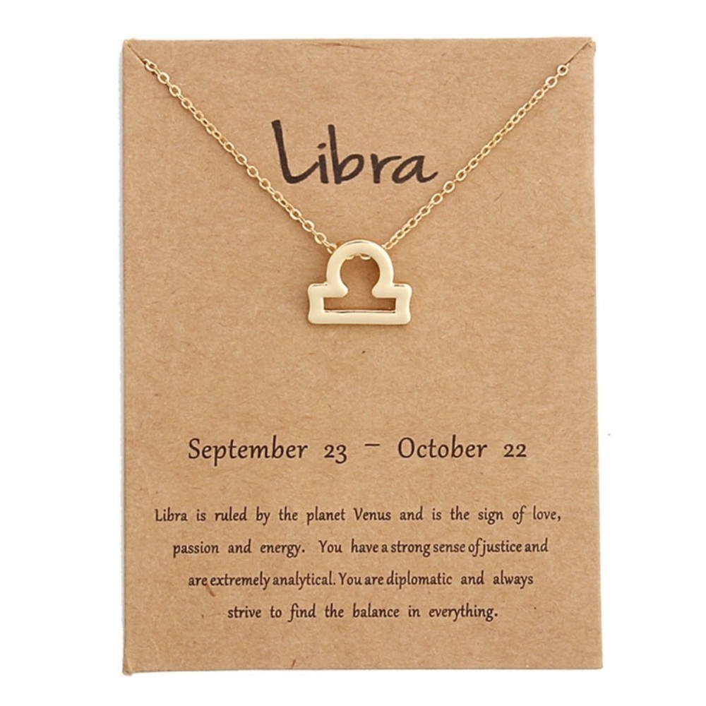 Libra - Zodiac ♎️ Sign Necklace with Card